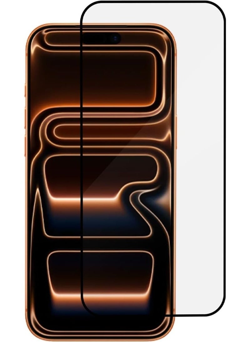 لاصقة حماية للشاشة من الزجاج المقوى لهاتف أبل آيفون 17 برو ماكس مقاس 6.9 بوصة - شفاف / أسود - Image 1